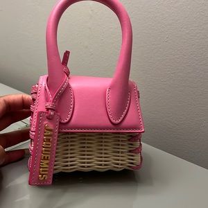 jacquemus pink bag chiquito straw